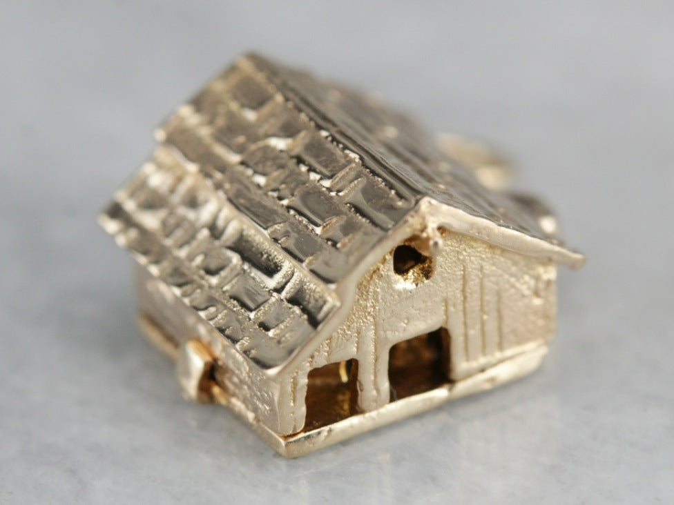 Farmer&#39;s Daughter Barn Gold Charm