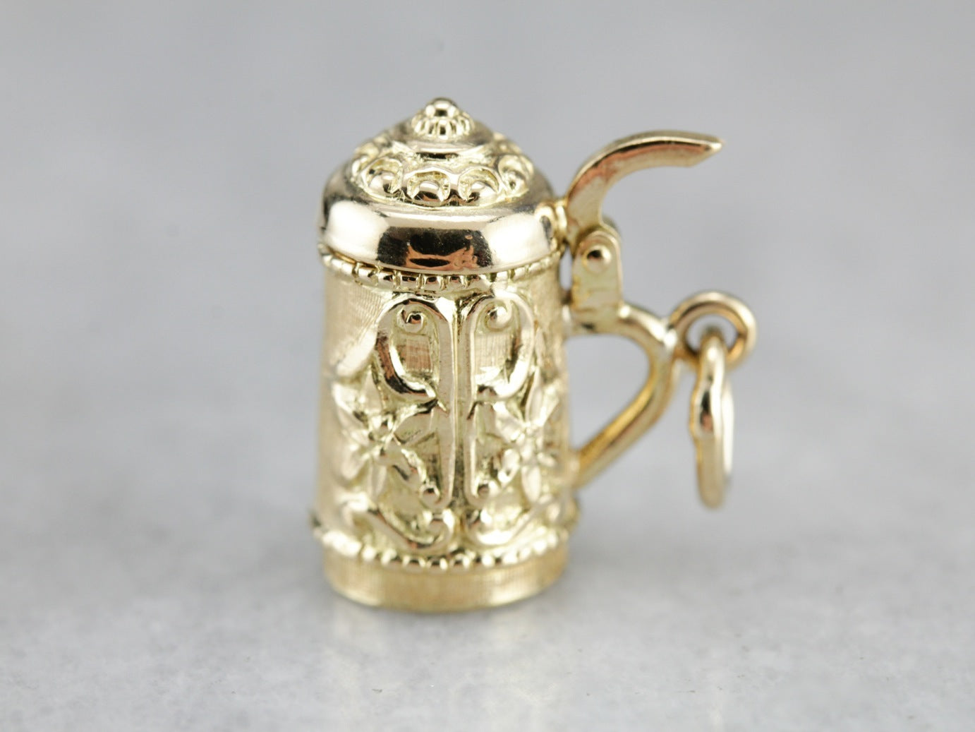 Vintage Gold Beer Stein Charm Pendant