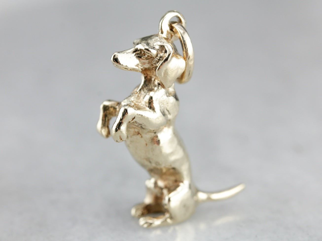 Vintage Trick Dog Gold Charm Pendant