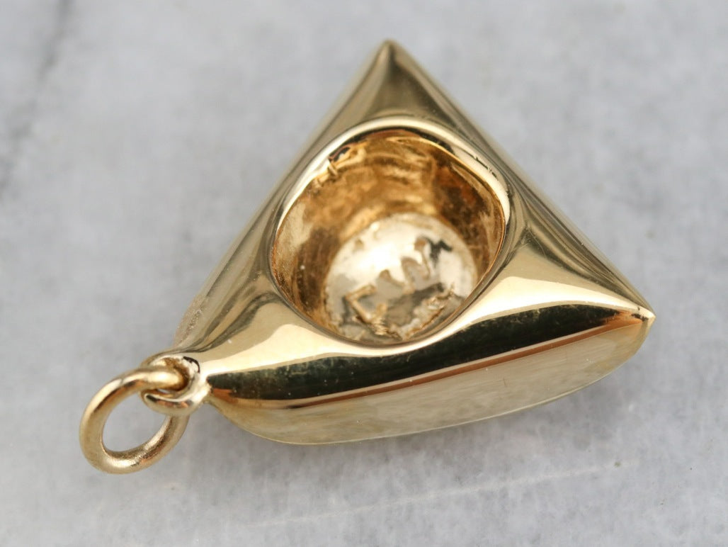 Vintage Gold Colonial Hat Pendant