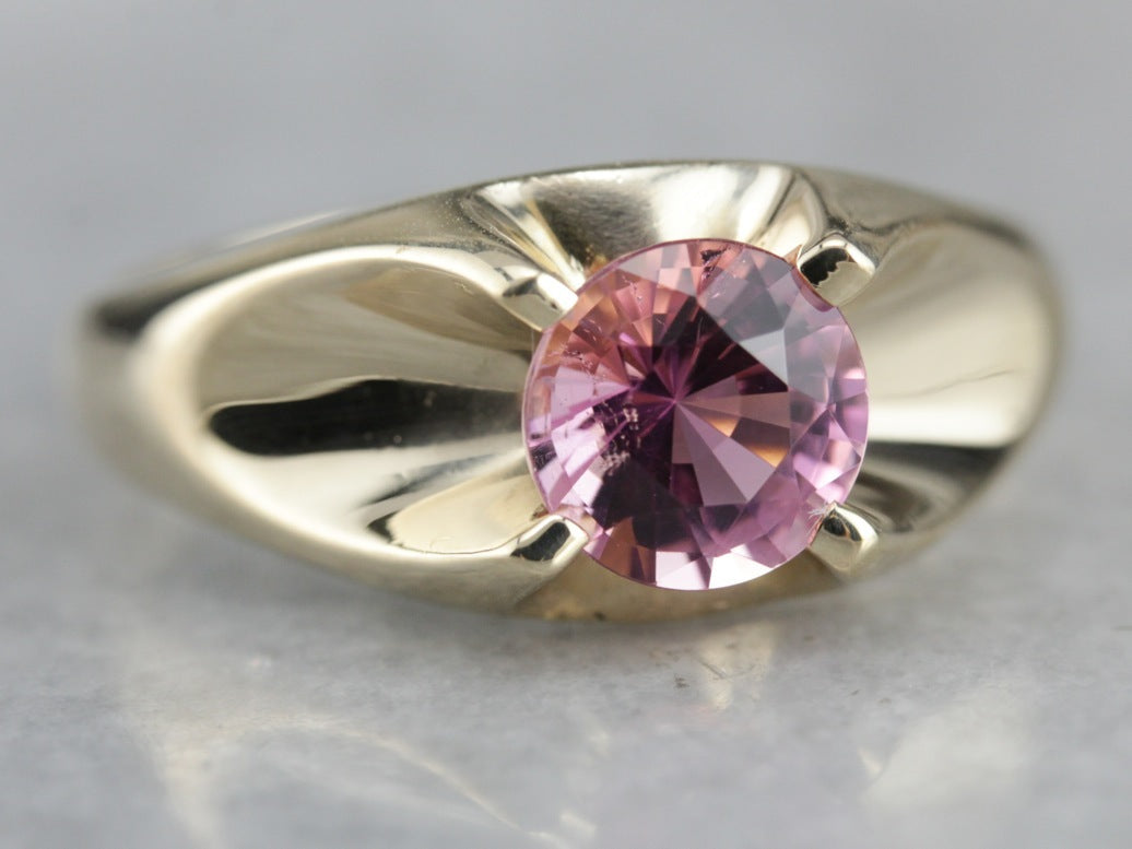 Pink Tourmaline Solitaire Ring