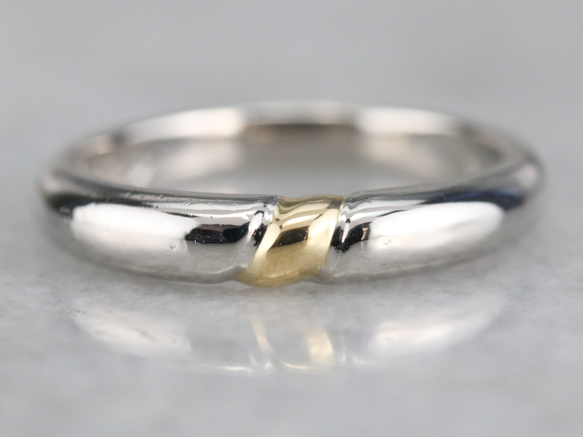 Platinum and Yellow Gold Stacking Band