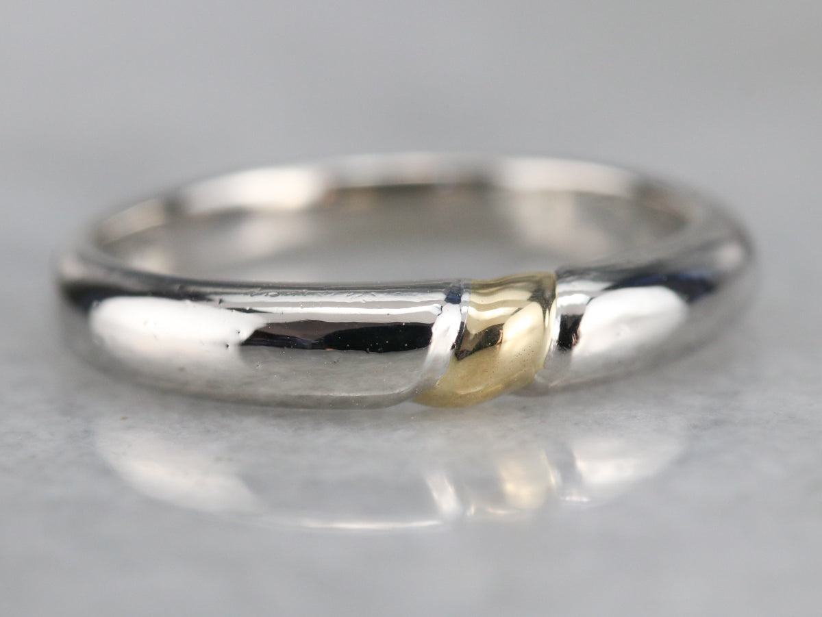 Platinum and Yellow Gold Stacking Band