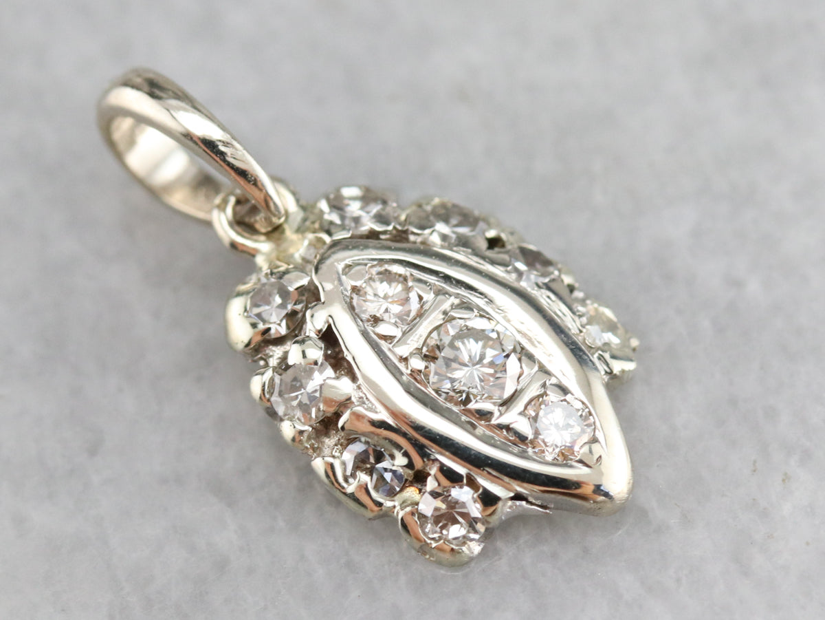 Vintage White Gold Diamond Pendant