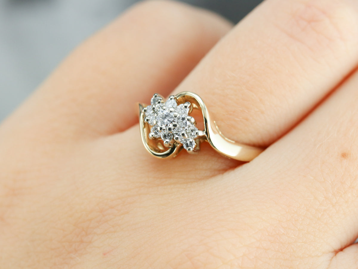 Gold Diamond Cluster Ring