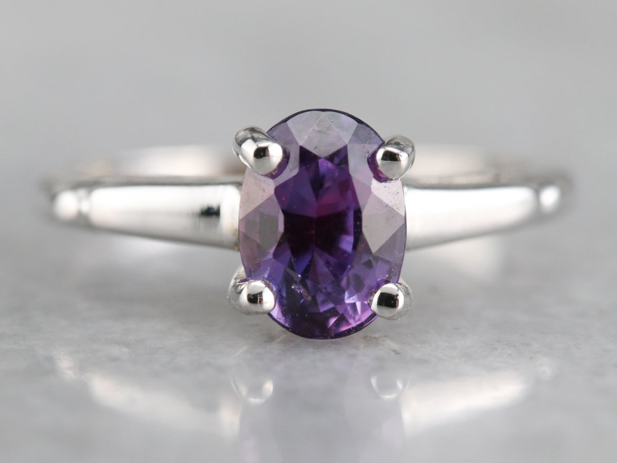 Purple Sapphire Solitaire Ring