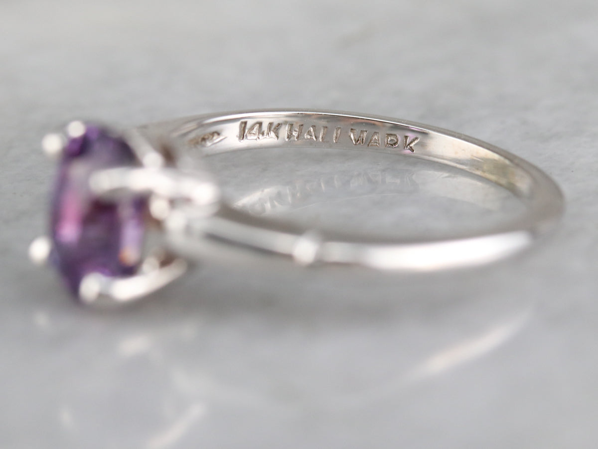 Purple Sapphire Solitaire Ring