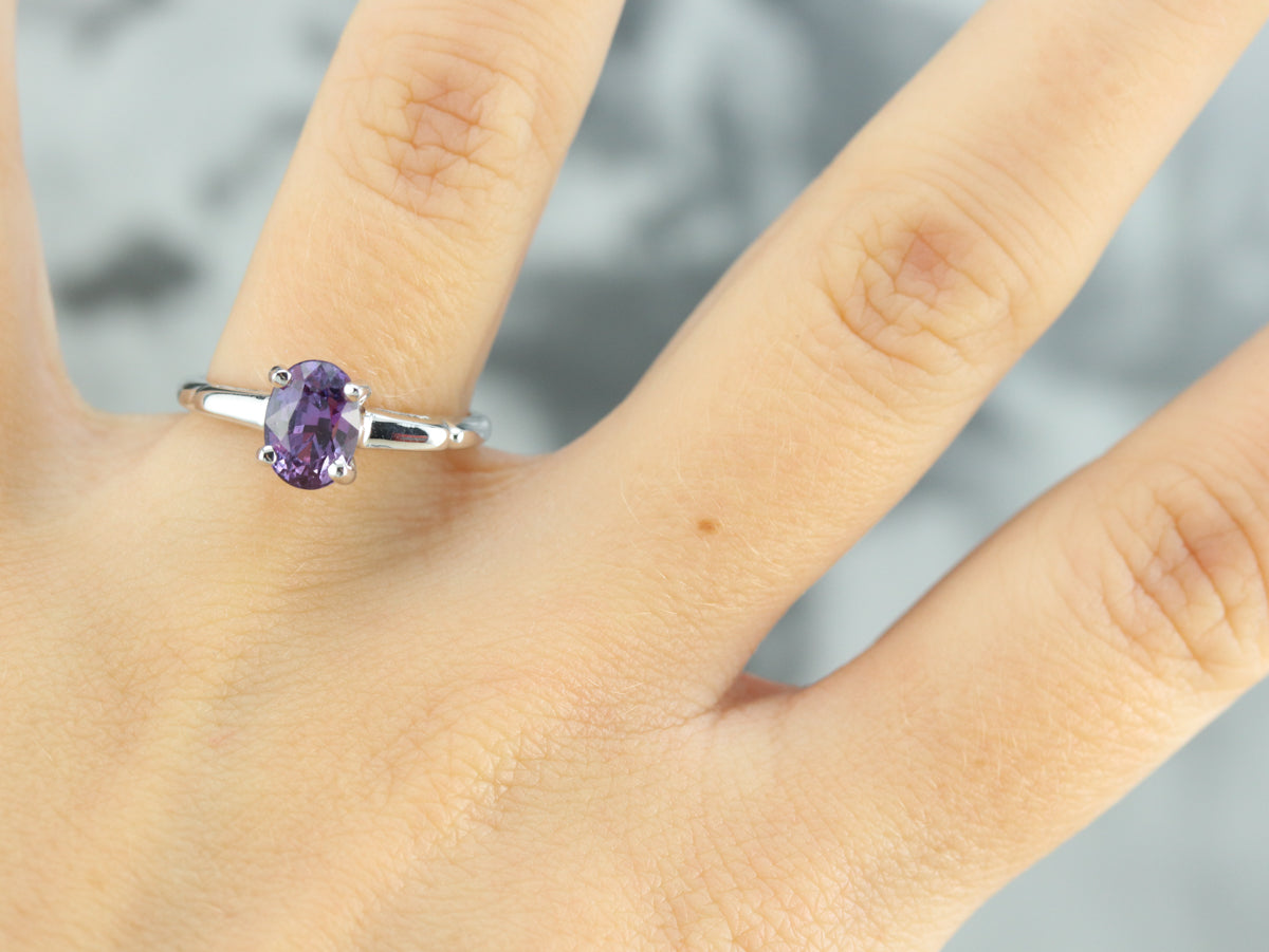 Purple Sapphire Solitaire Ring