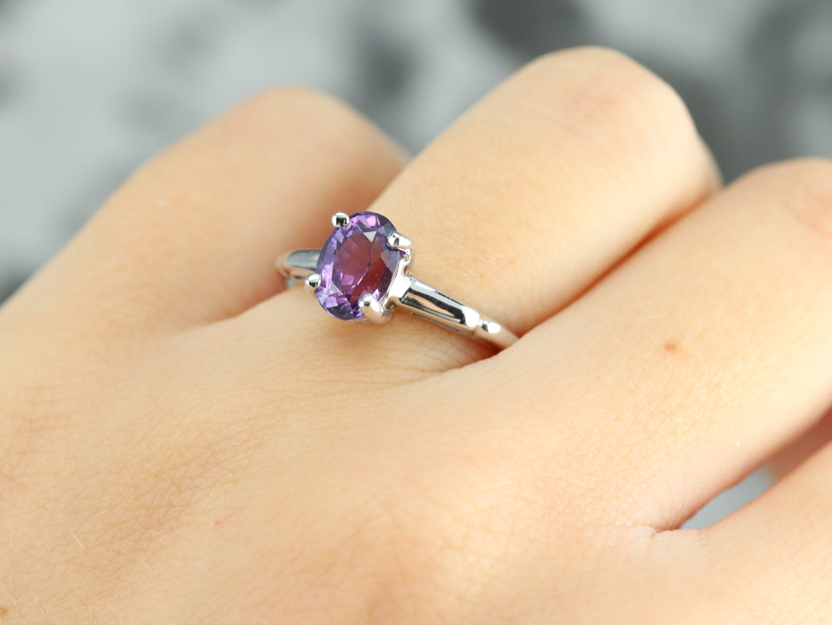 Purple Sapphire Solitaire Ring