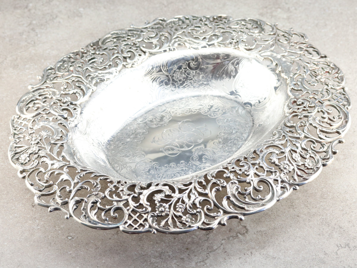 Antique Sterling Silver J.E.Caldwell &amp; Co Serving Platter