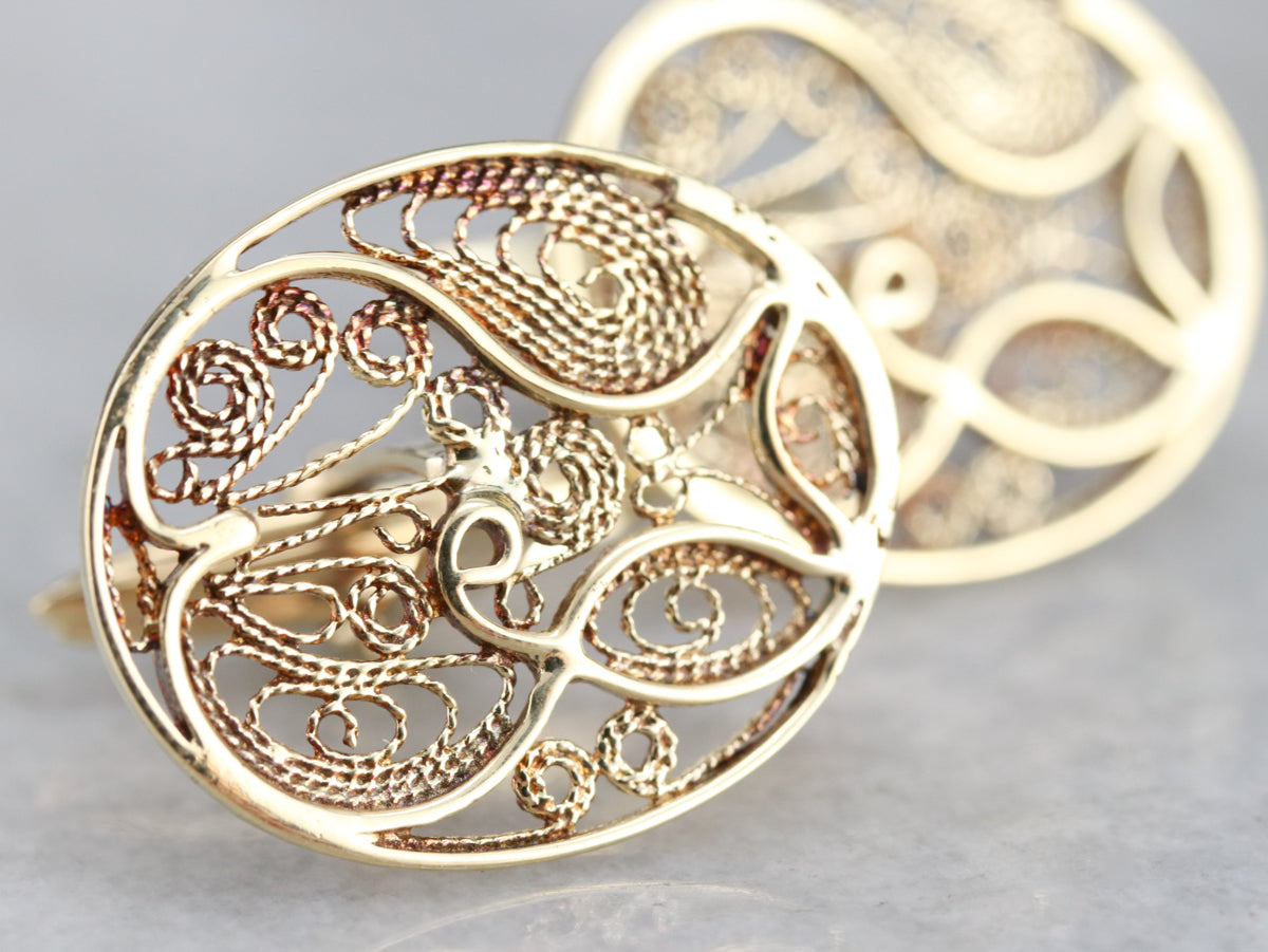 Vintage Gold Filigree Cufflinks