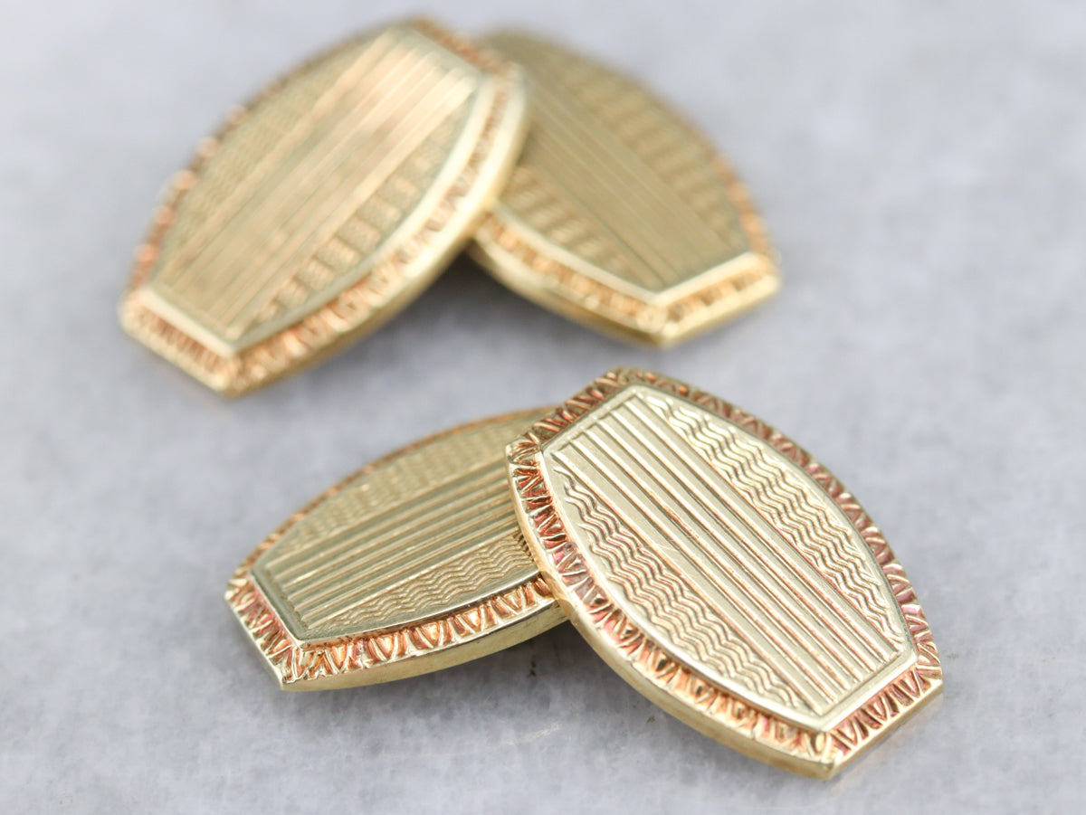 Yellow Gold Retro Era Cufflinks