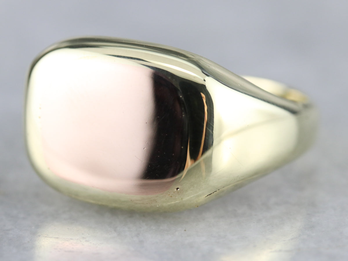 Men's Two Tone Gold Signet Ring