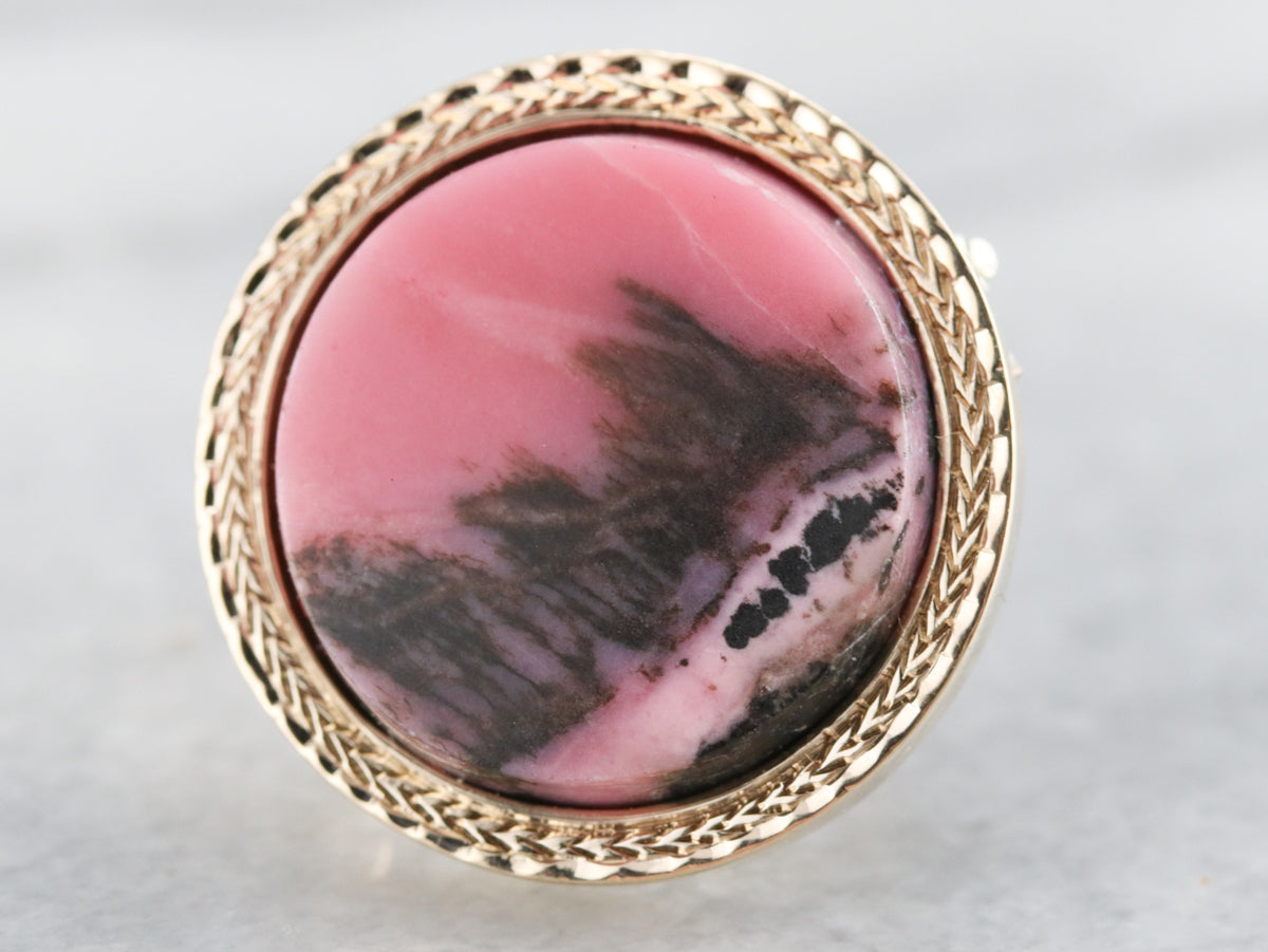 Vintage Rhodonite Brooch or Pendant