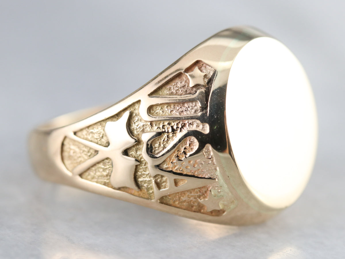 Vintage Men s USA Gold Signet Ring
