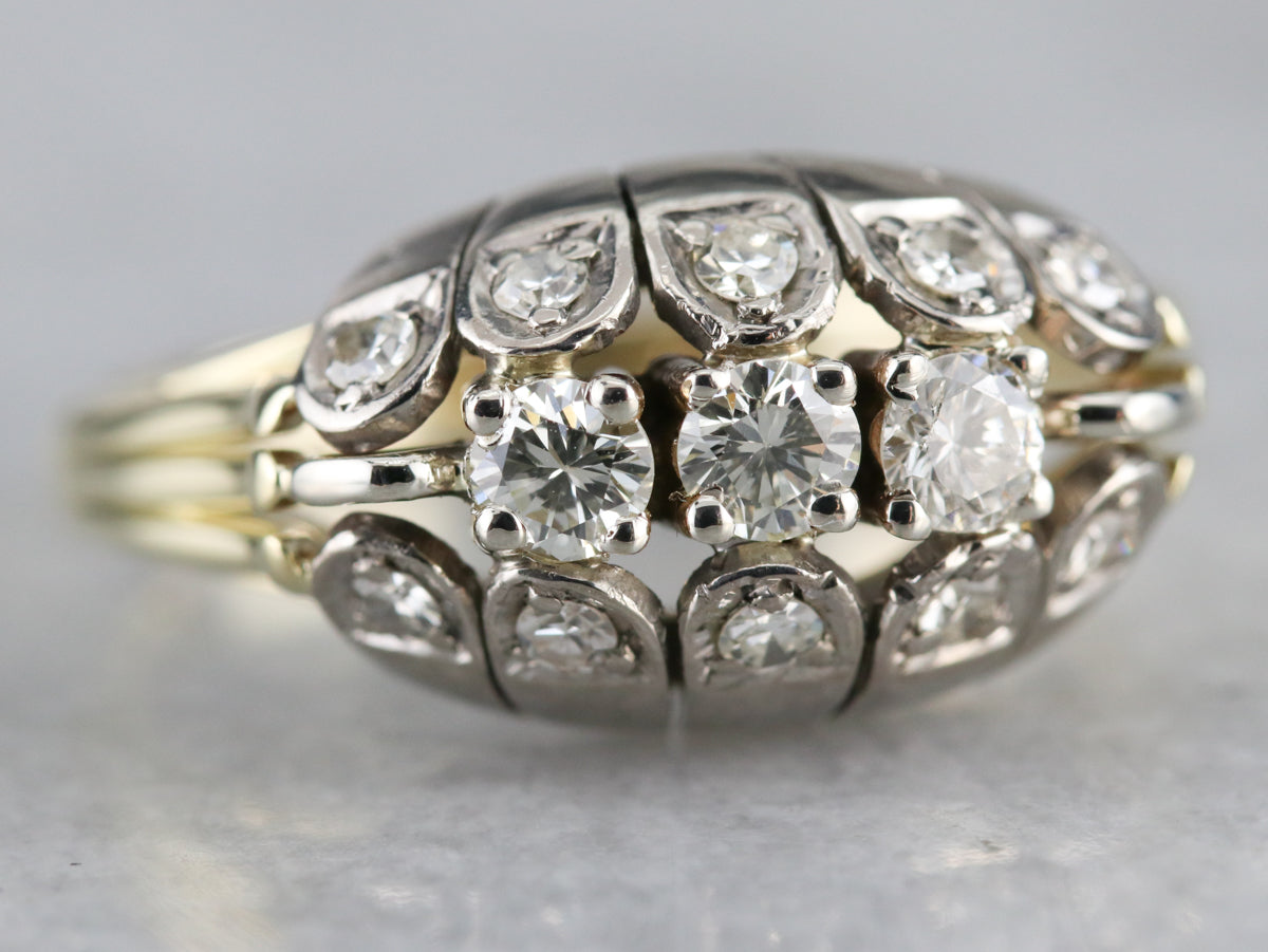 Vintage Multi Diamond Cocktail Ring