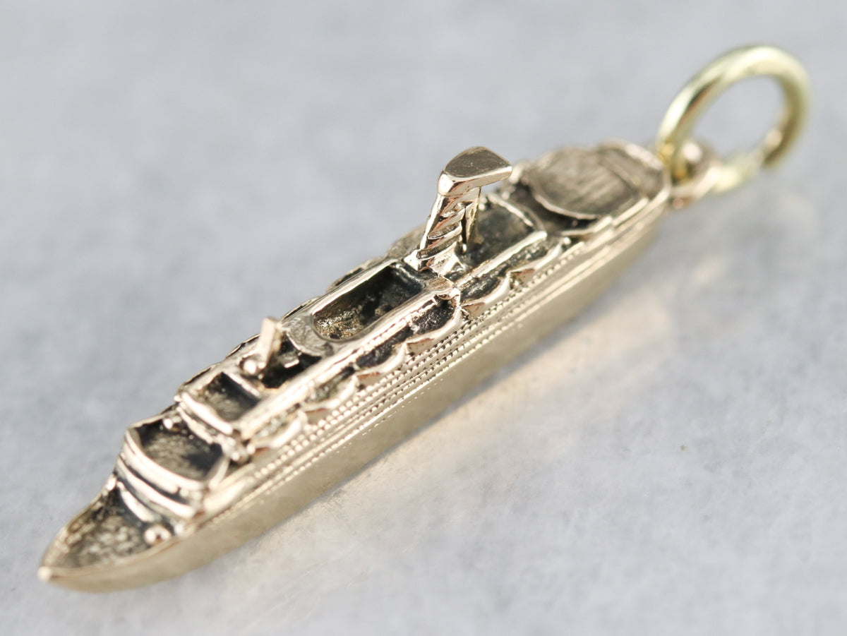 Vintage Ship Liner Charm Pendant