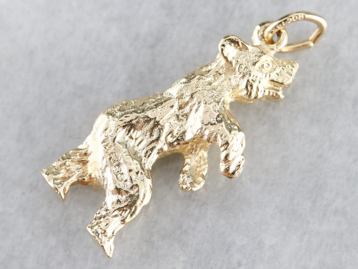 Standing Bear Gold Charm Pendant