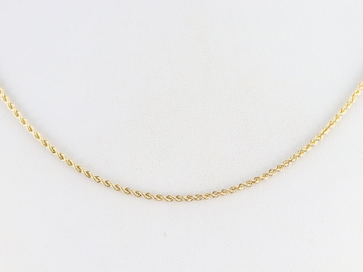 Long Yellow Gold Rope Twist Chain