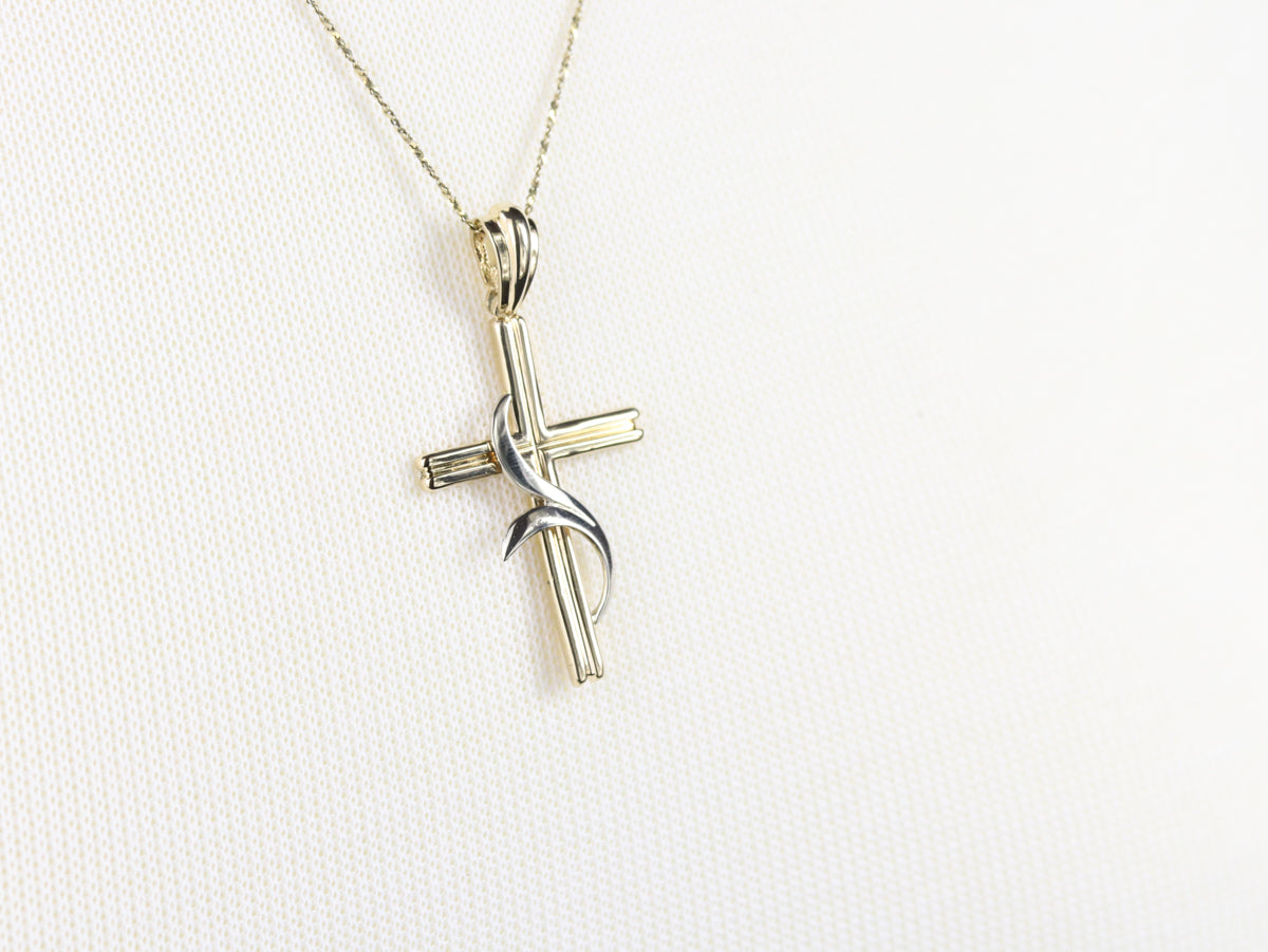 Modernist Gold Cross Pendant