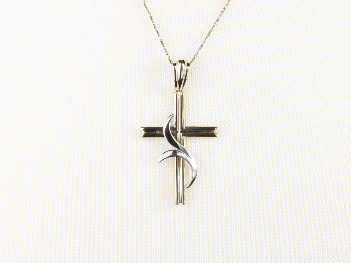 Modernist Gold Cross Pendant