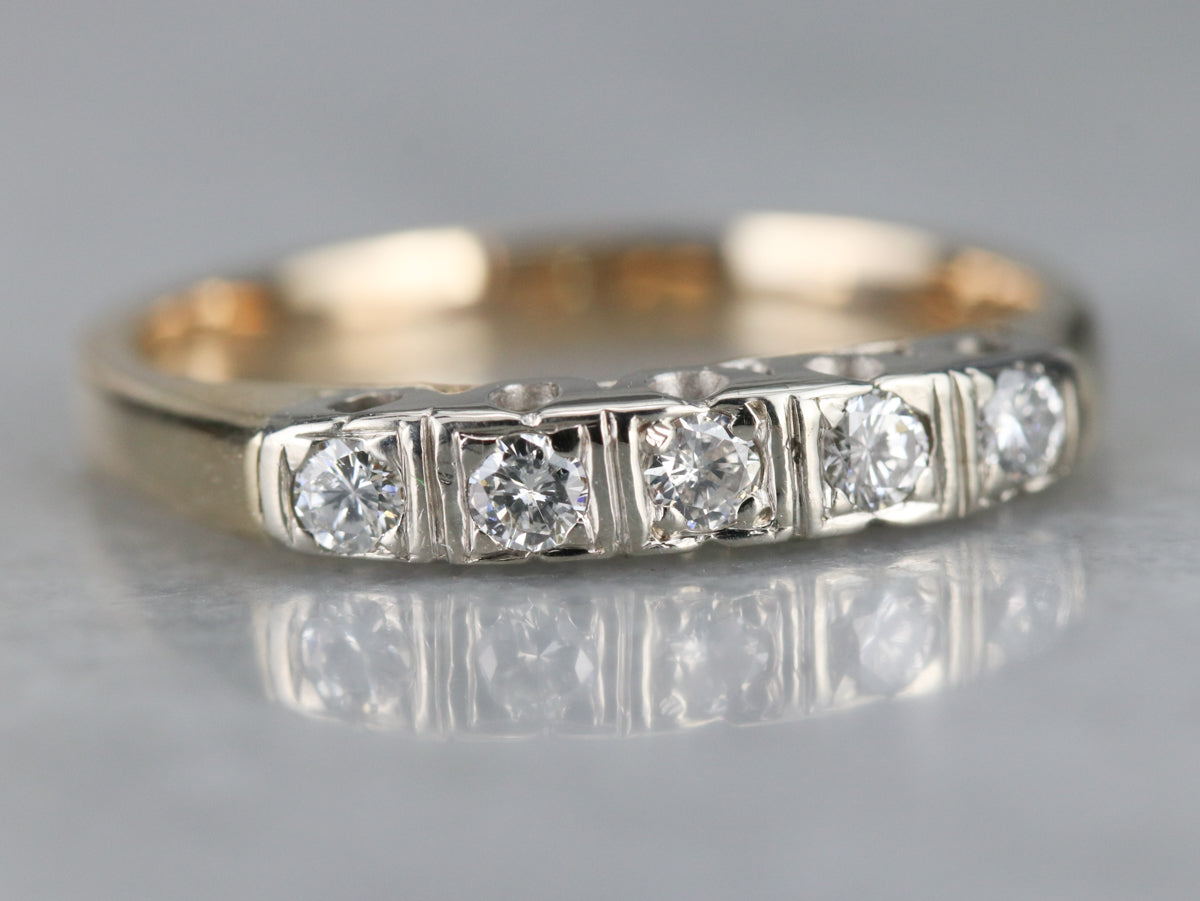 Vintage Two Tone Diamond Band