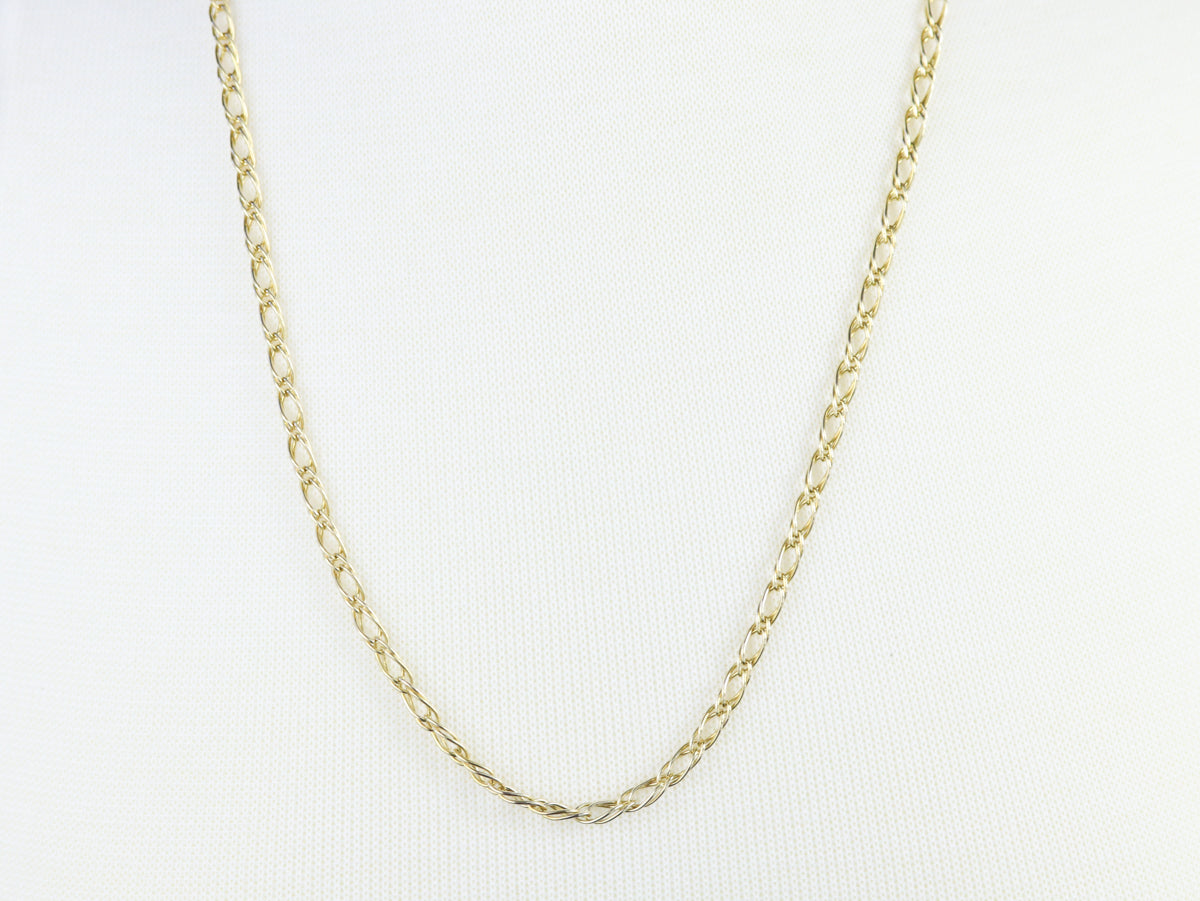 Woven Gold Link Chain Necklace