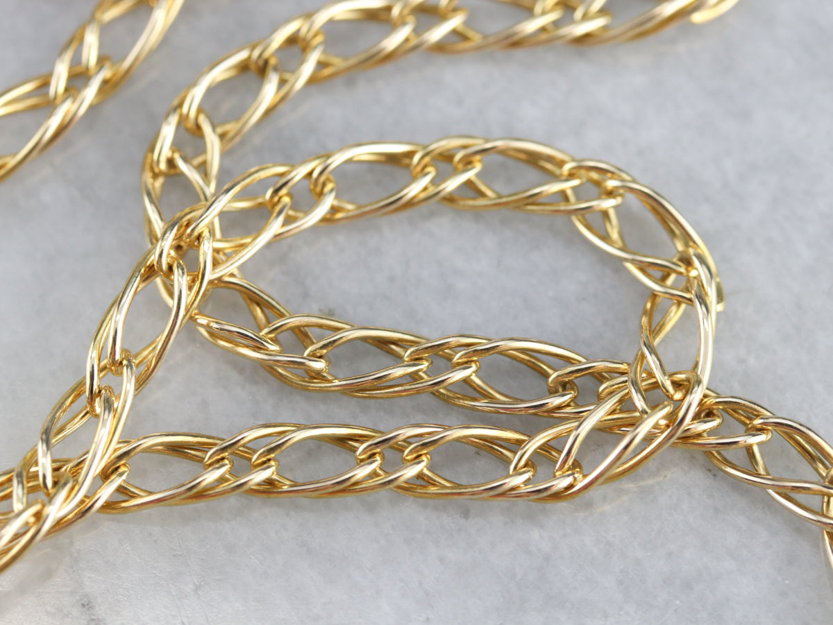 Woven Gold Link Chain Necklace