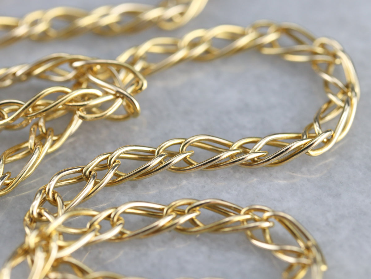 Woven Gold Link Chain Necklace