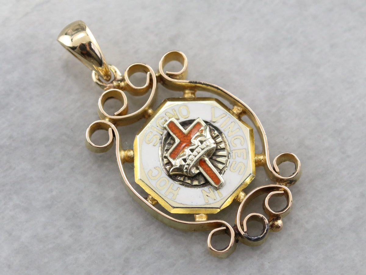 Gold HOC Knights Templar Pendant