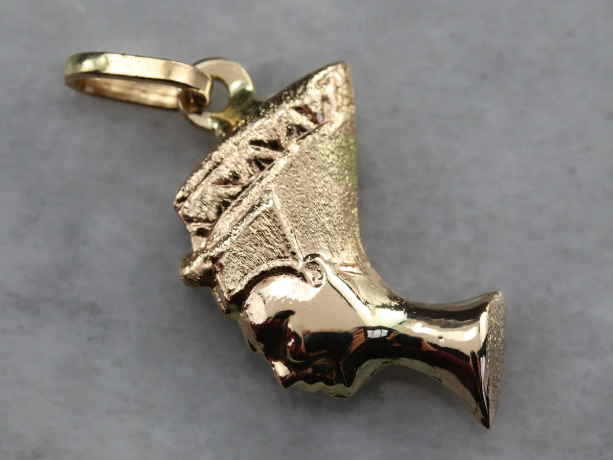 Vintage Gold Nefertiti Pendant