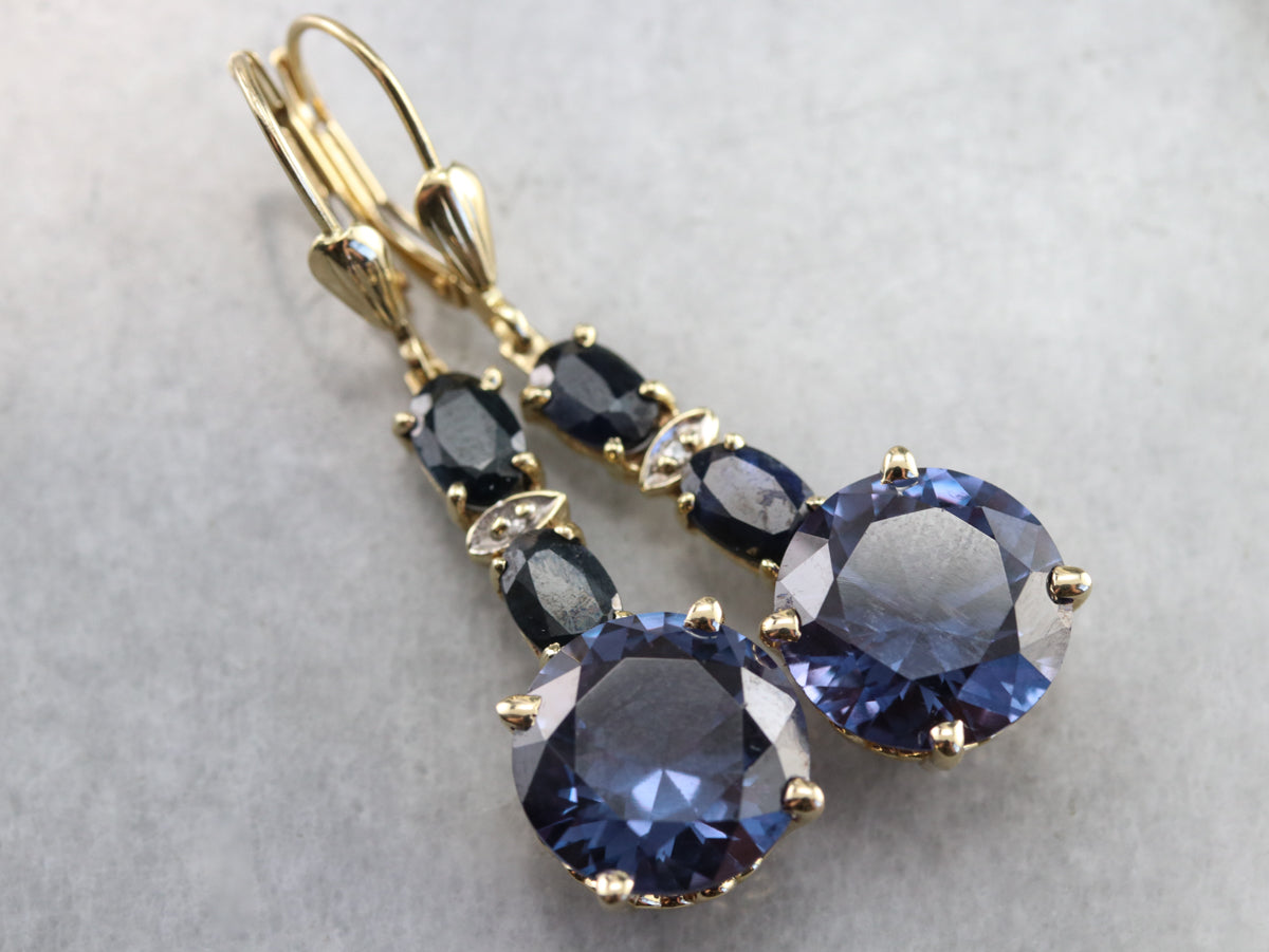 Synthetic on sale sapphire earrings