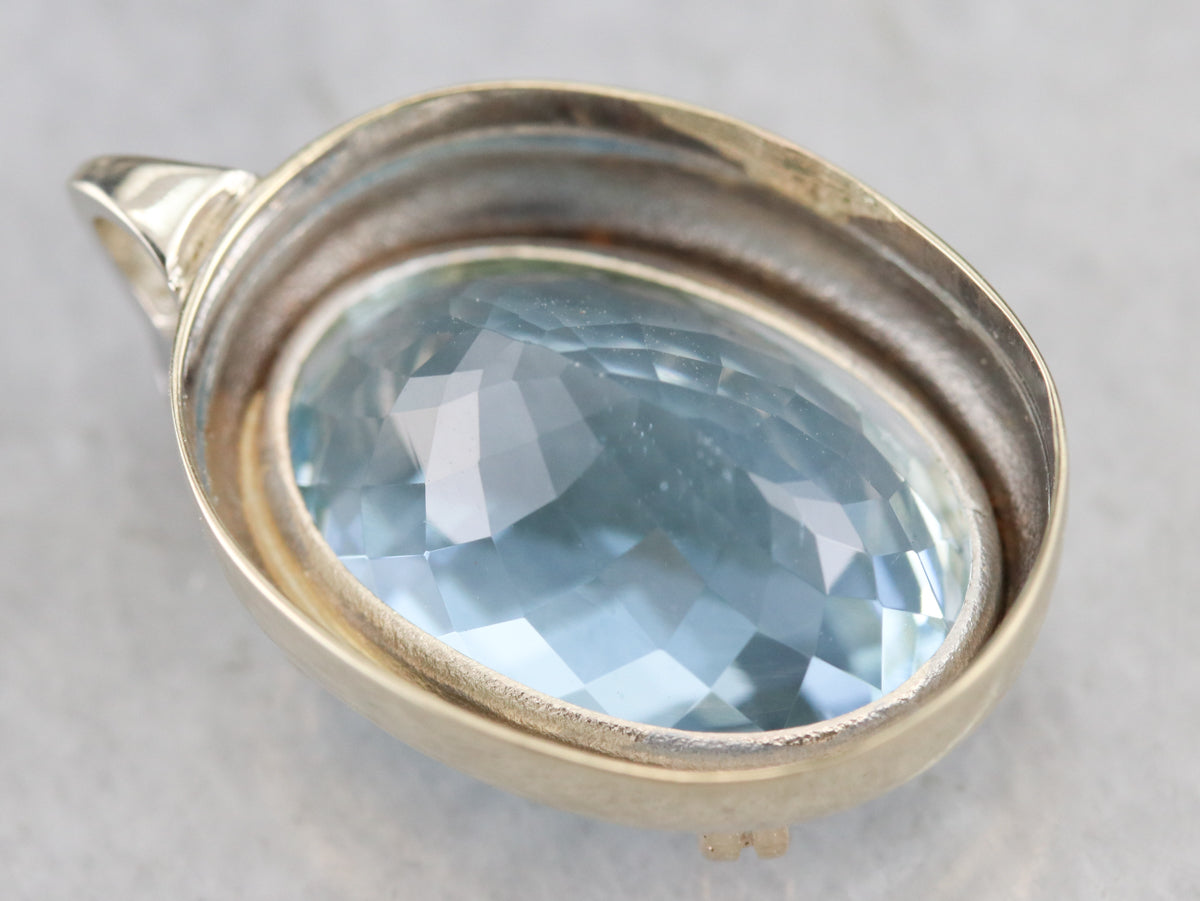 Aquamarine and Diamond Pendant