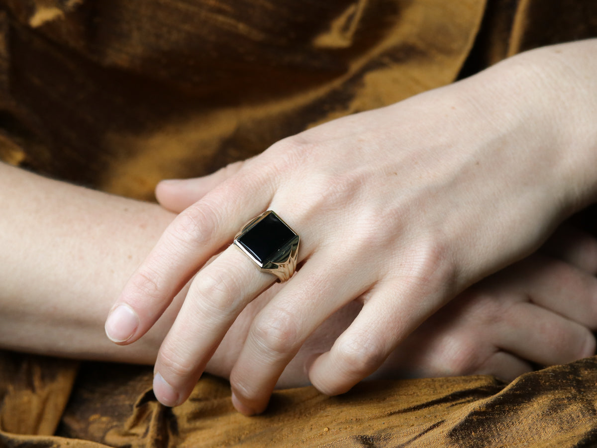 Retro Era Black Onyx Men s Ring