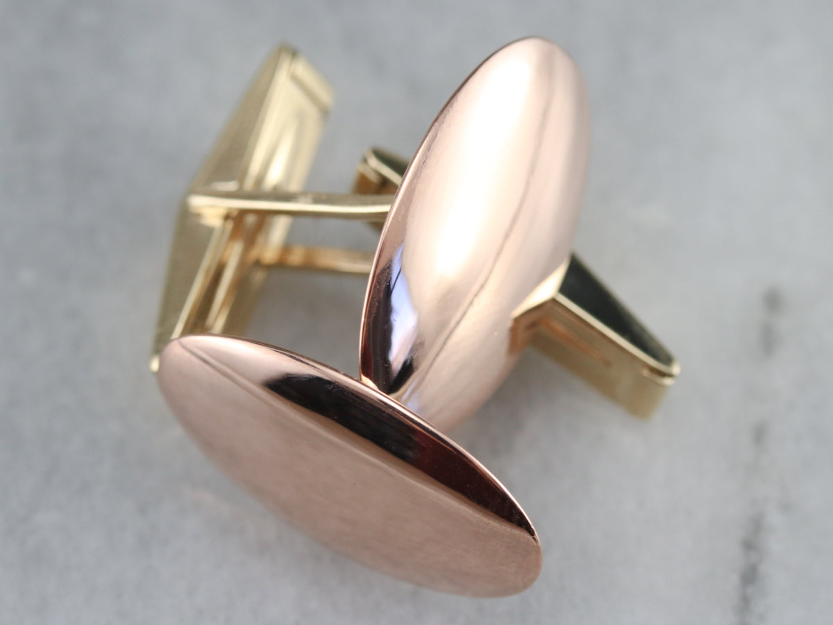 Vintage Yellow and Rose Gold Cufflinks