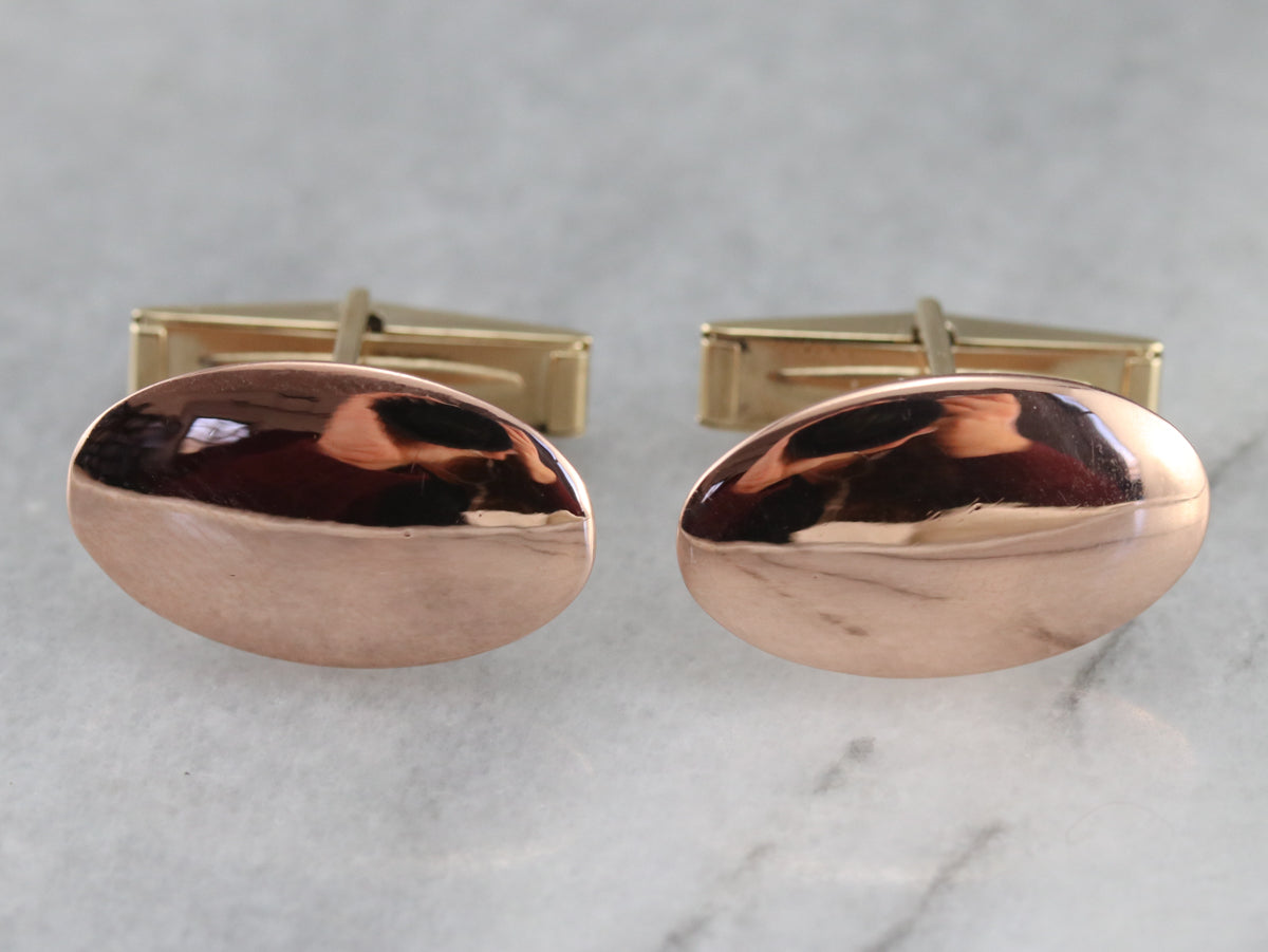 Vintage Yellow and Rose Gold Cufflinks