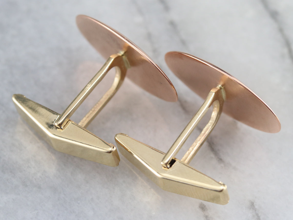 Vintage Yellow and Rose Gold Cufflinks