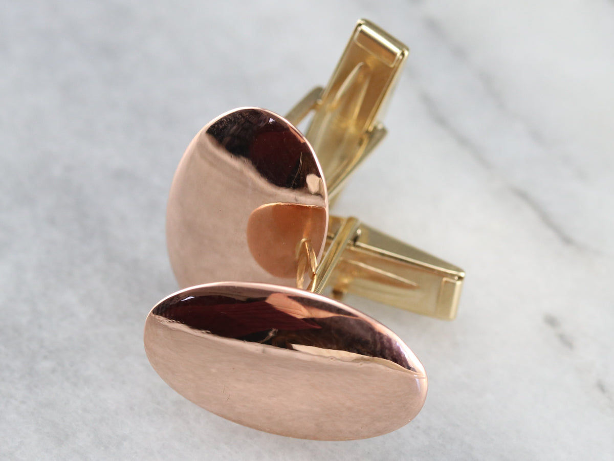 Vintage Yellow and Rose Gold Cufflinks