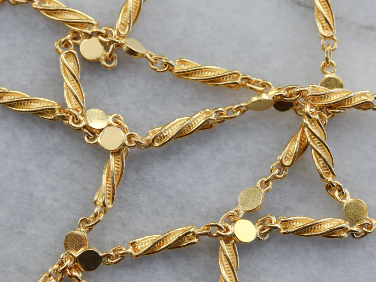 Vintage 22K Gold Decorative Link Chain