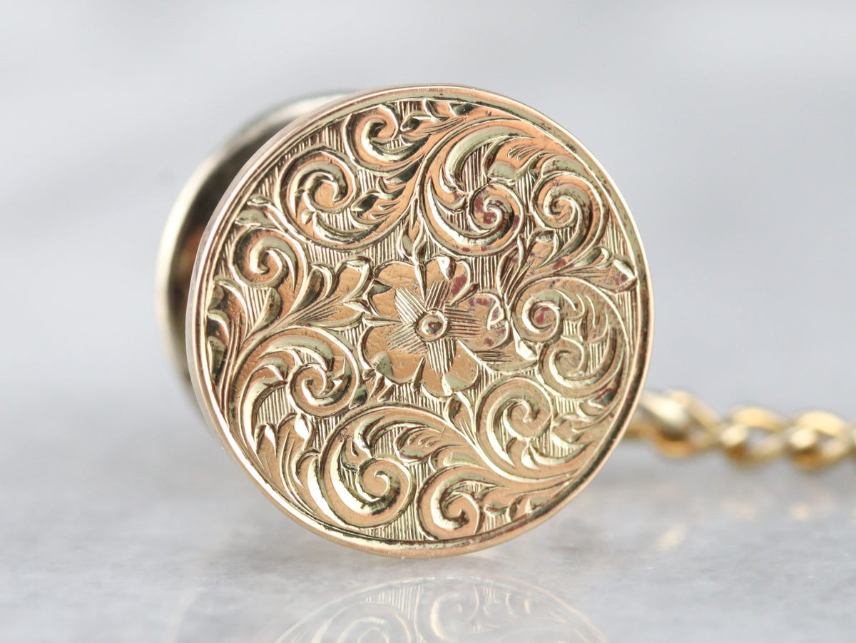 Antique White Lotus Tie Tack on sale