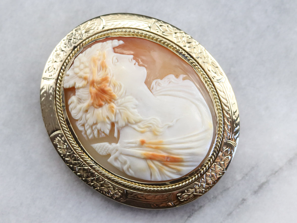 Large antique deals cameo brooch