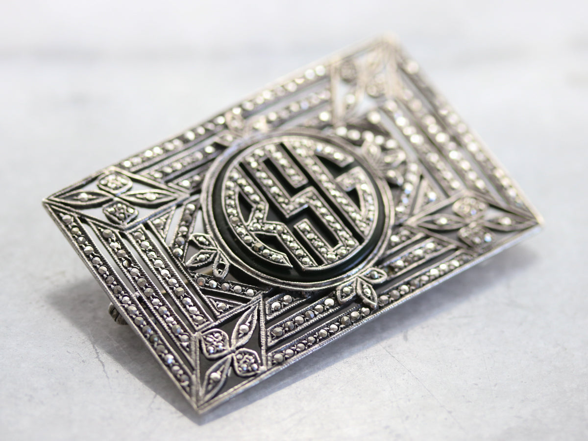 Monogram pin & brooche