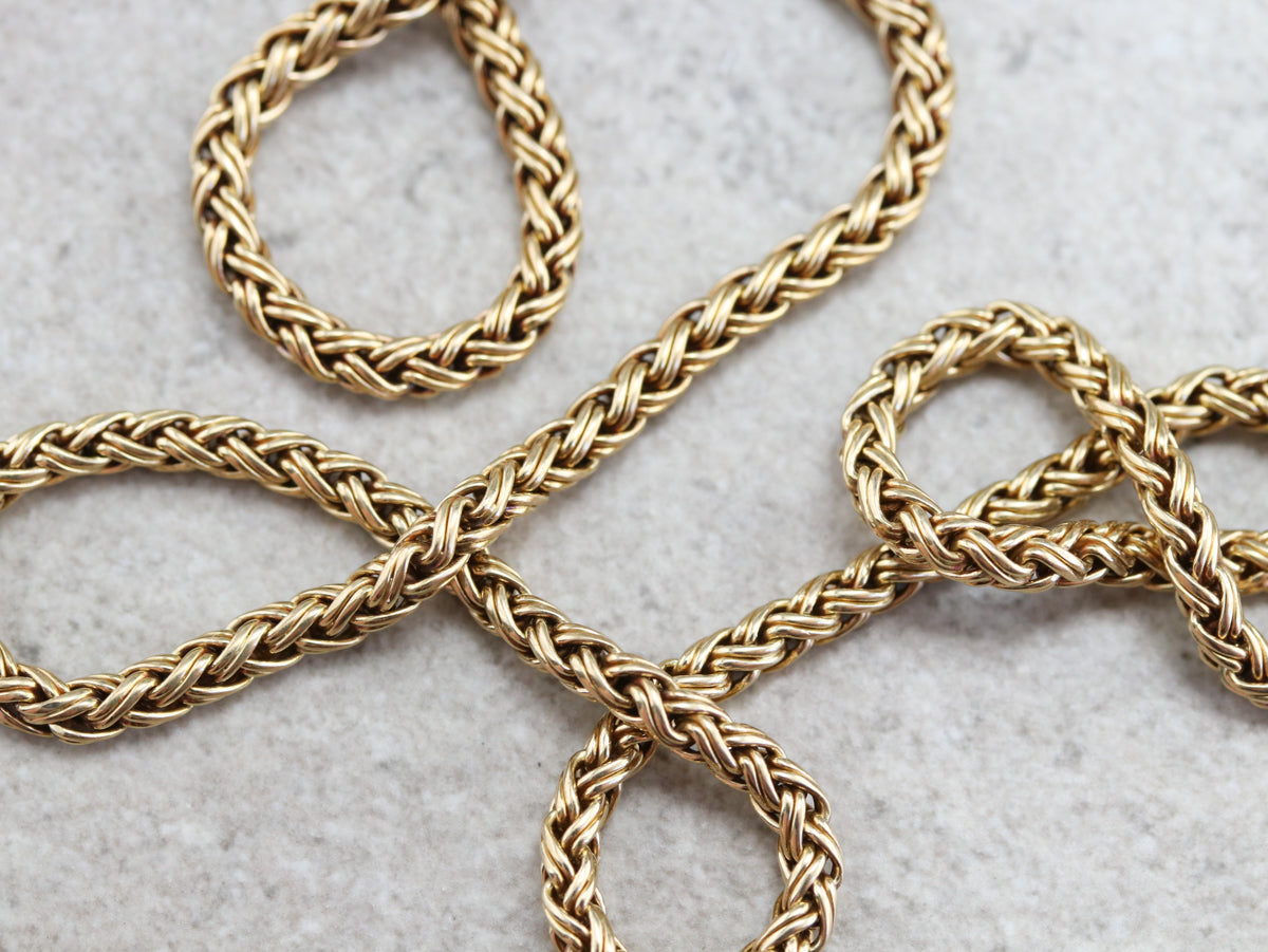 Finely Woven Gold Chain Necklace