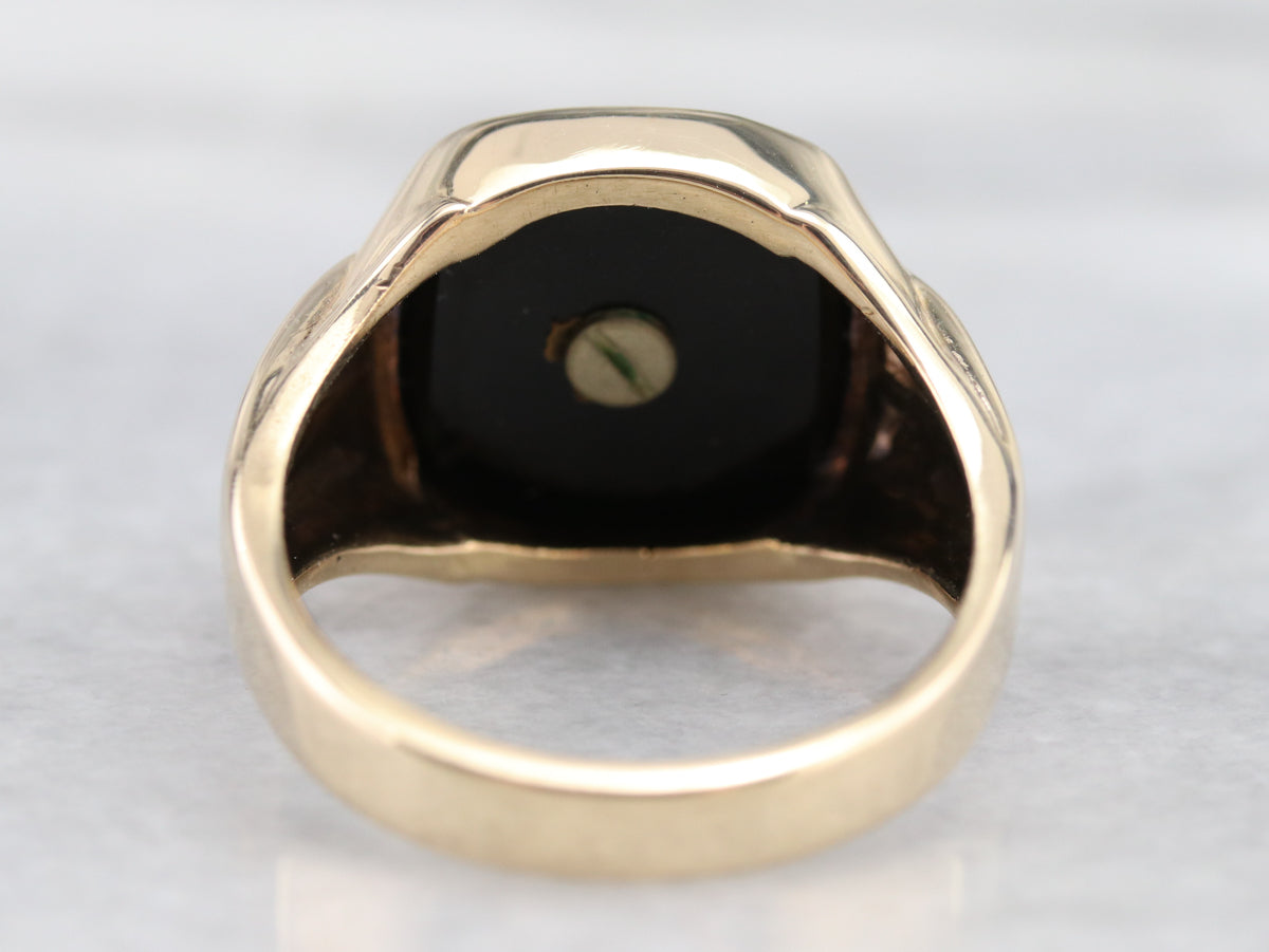 Men's Knight of Pythias Onyx Ring