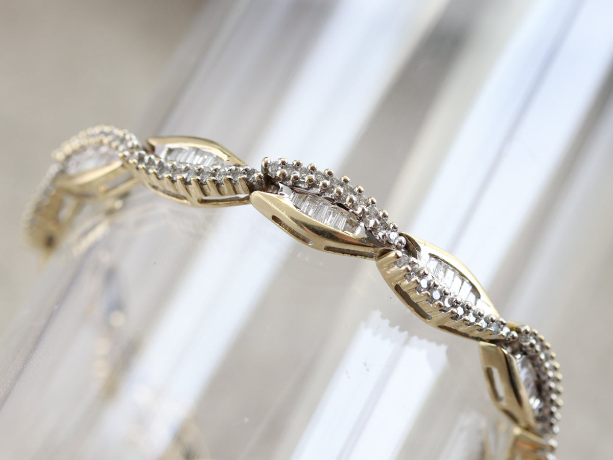 Marquise Shape Diamond Link Bracelet