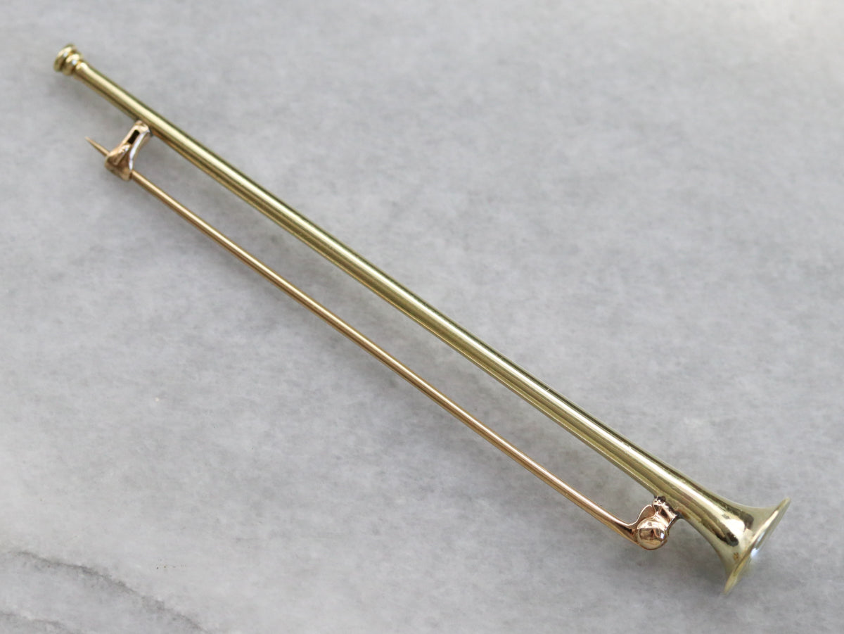 Vintage Gold Trumpet Instrument Pin