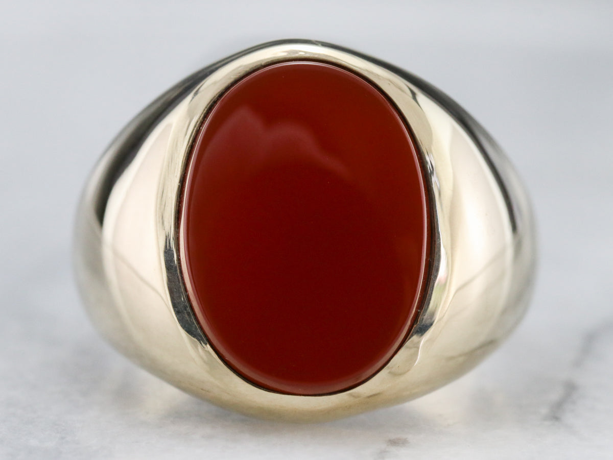 Men&#39;s Mid Century Carnelian Ring