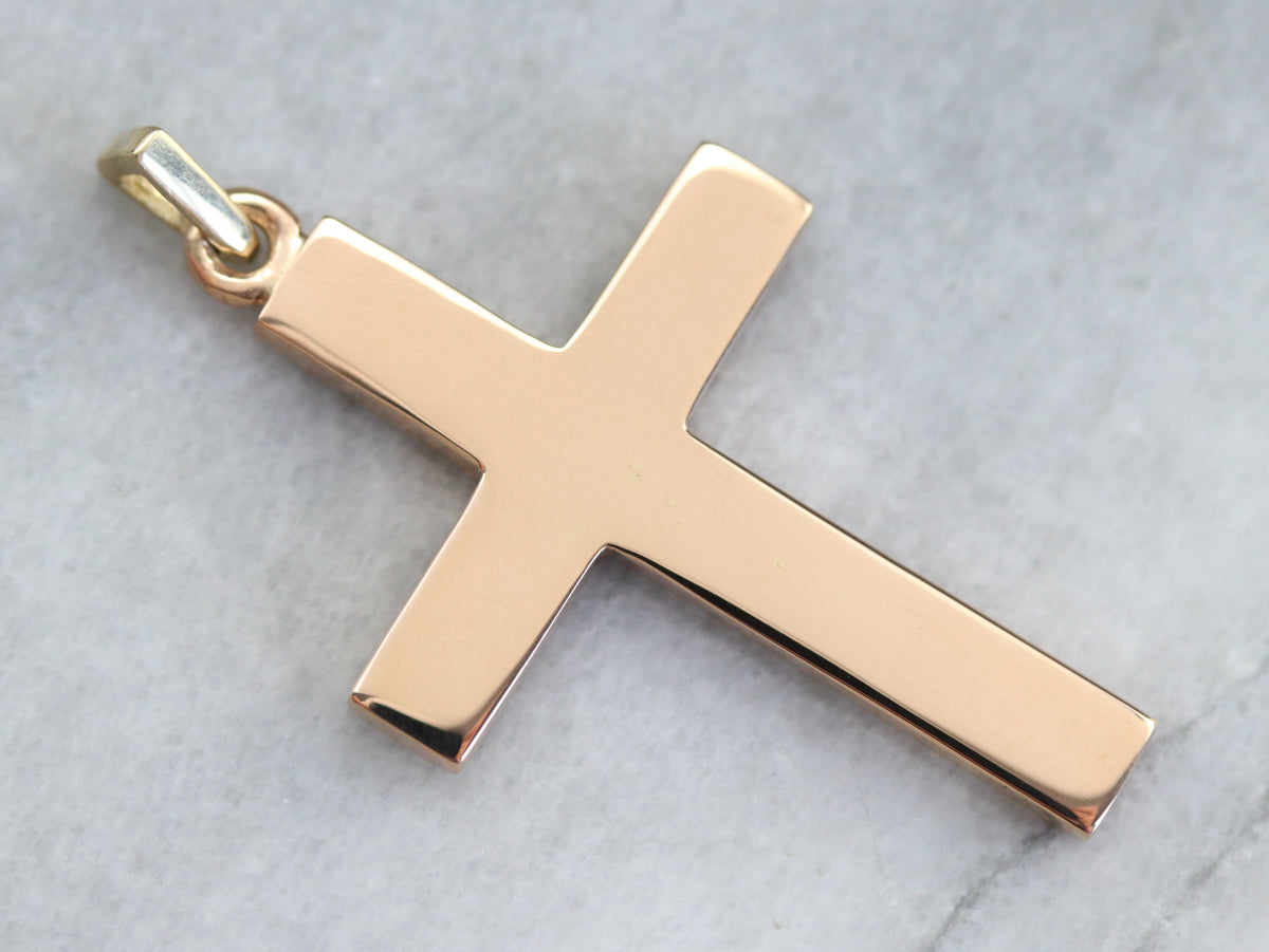 Large Plain Rose Gold Cross