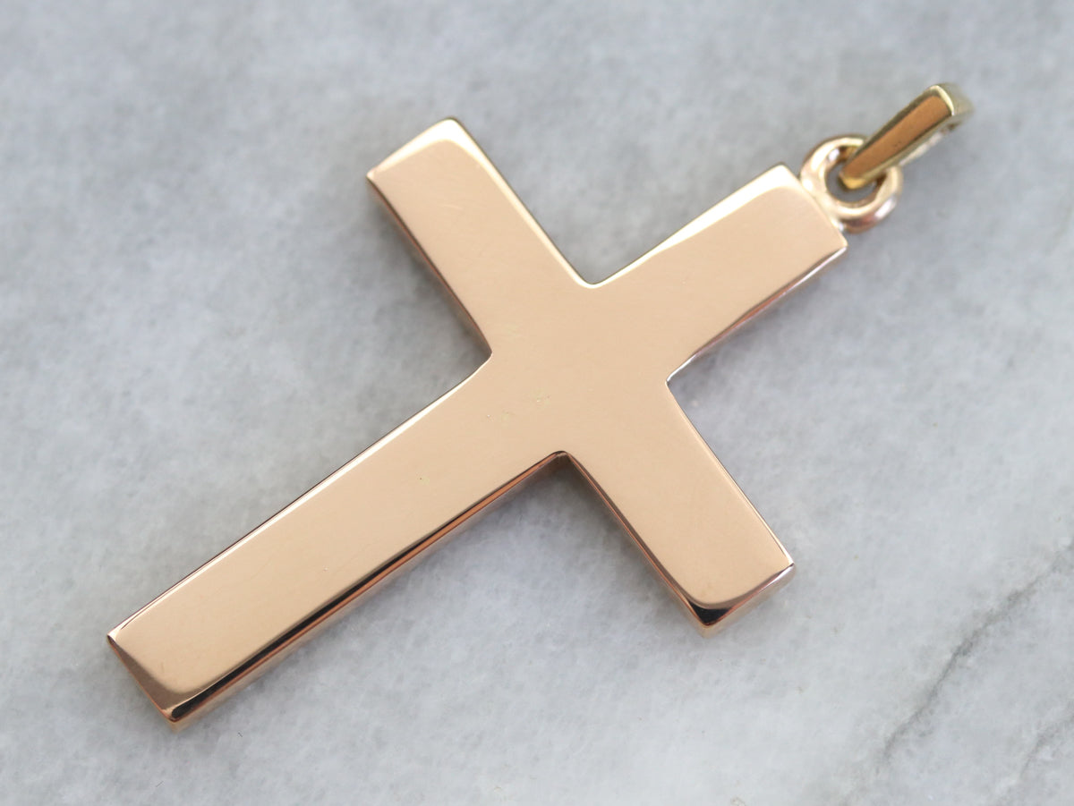 Large Plain Rose Gold Cross