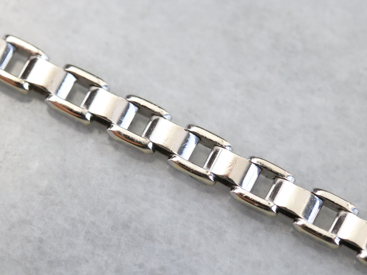 Italian White Gold Link Bracelet